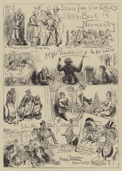 ノルマンディーのアーティストのスケッチブックからの葉 作： Harry Furniss